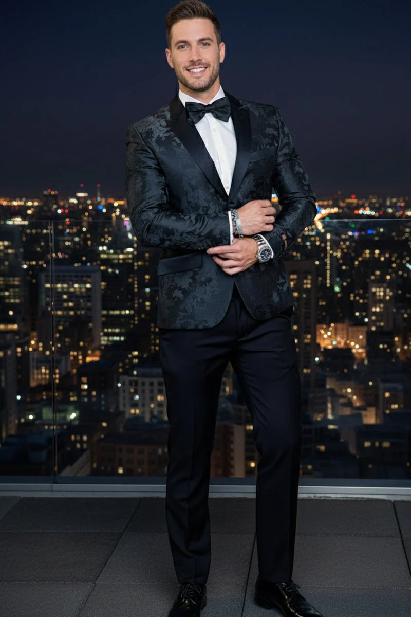 "Amsterdam" Black Tuxedo Jacket - Image 3