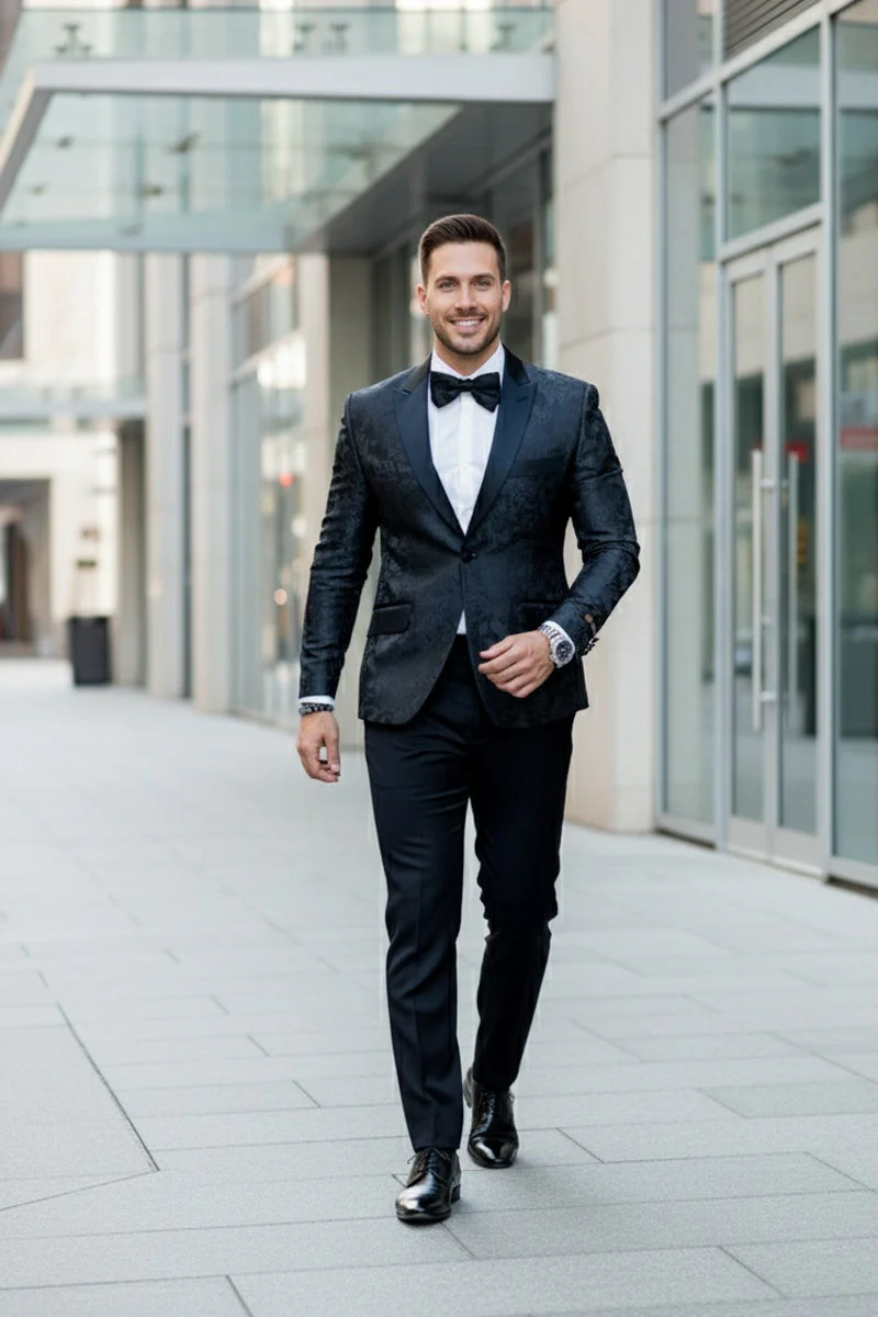"Amsterdam" Black Tuxedo Jacket - Image 9