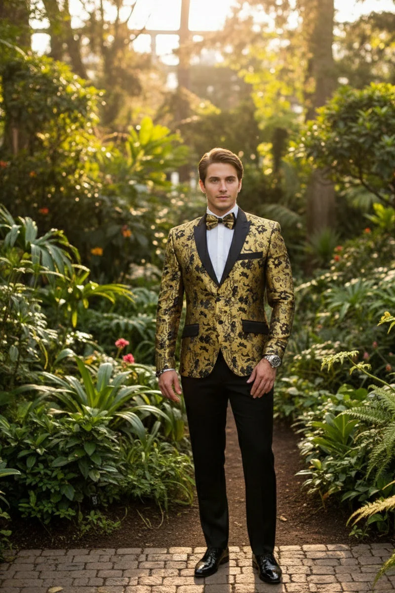 "Amsterdam" Gold Tuxedo Jacket - Image 11