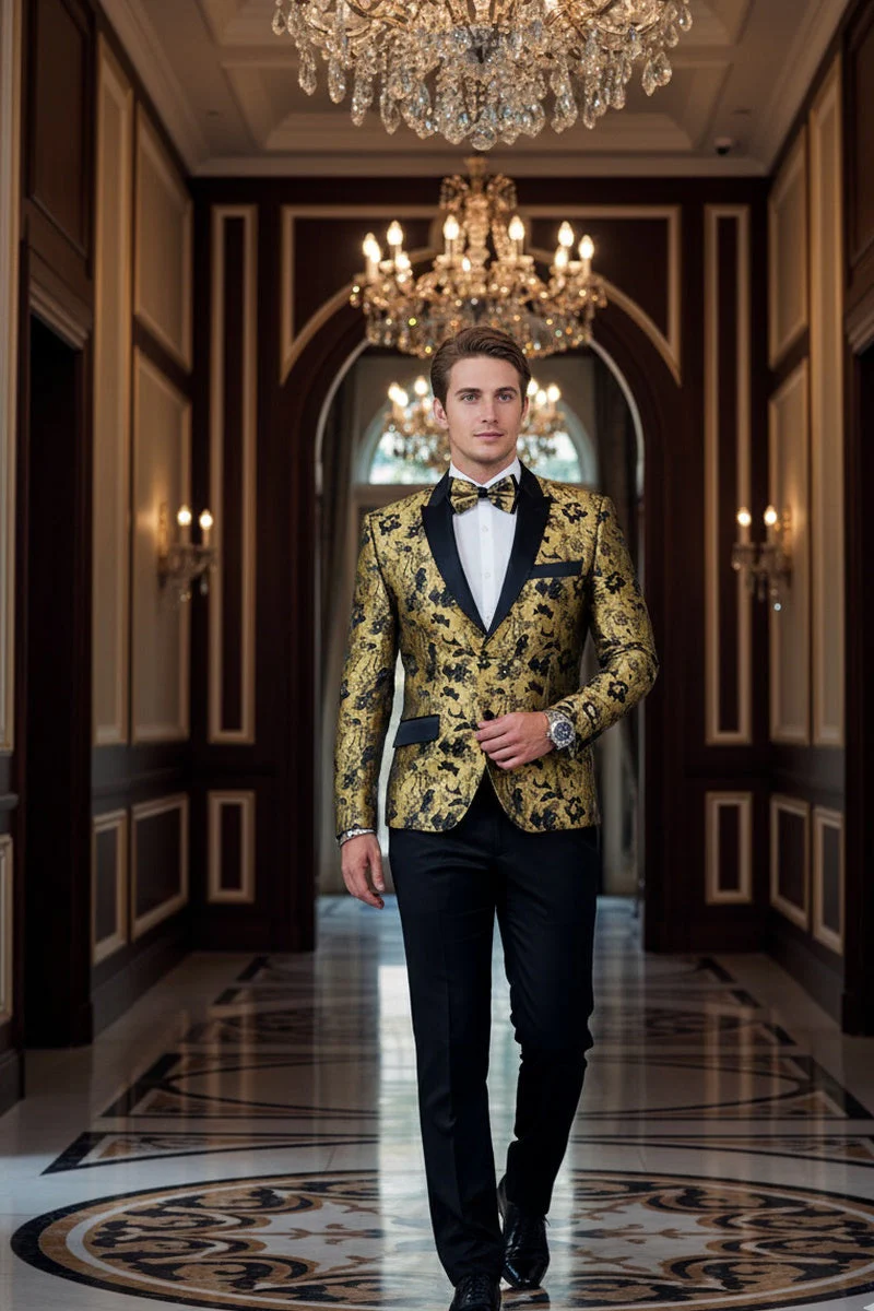 "Amsterdam" Gold Tuxedo Jacket - Image 8