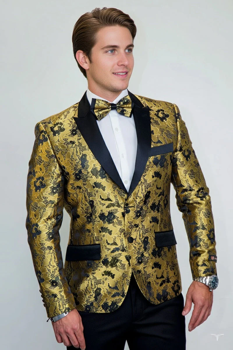 "Amsterdam" Gold Tuxedo Jacket - Image 9