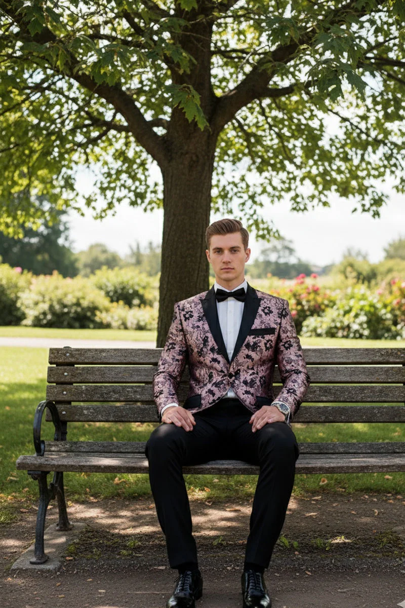"Amsterdam" Pink Tuxedo Jacket - Image 10