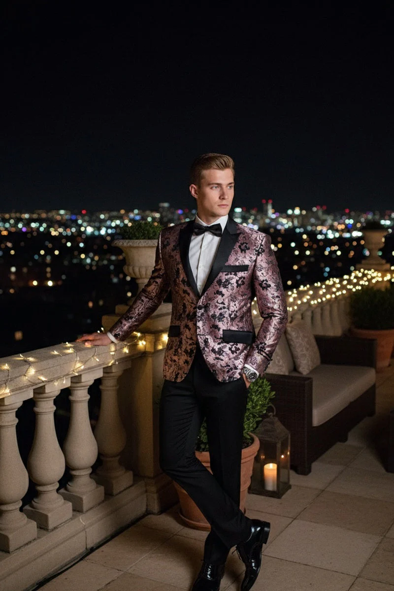 "Amsterdam" Pink Tuxedo Jacket - Image 3