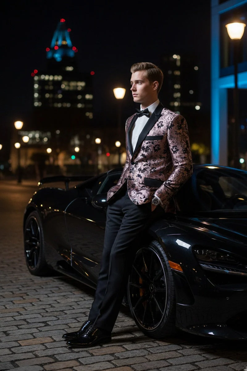 "Amsterdam" Pink Tuxedo Jacket - Image 4