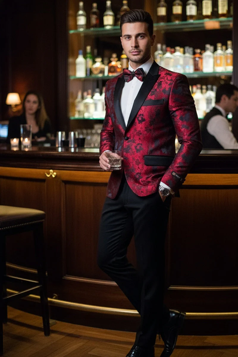 "Amsterdam" Red Tuxedo Jacket - Image 10