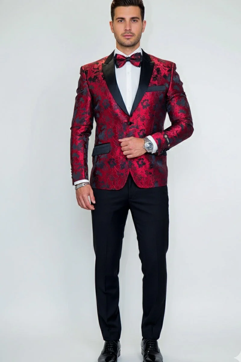"Amsterdam" Red Tuxedo Jacket - Image 3
