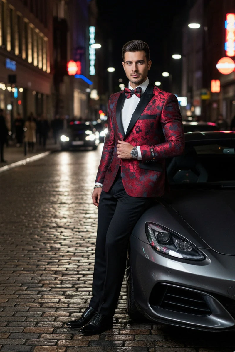 "Amsterdam" Red Tuxedo Jacket - Image 4
