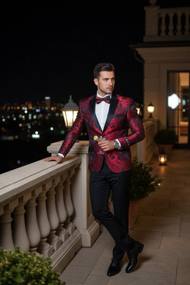 "Amsterdam" Red Tuxedo Jacket - Image 5