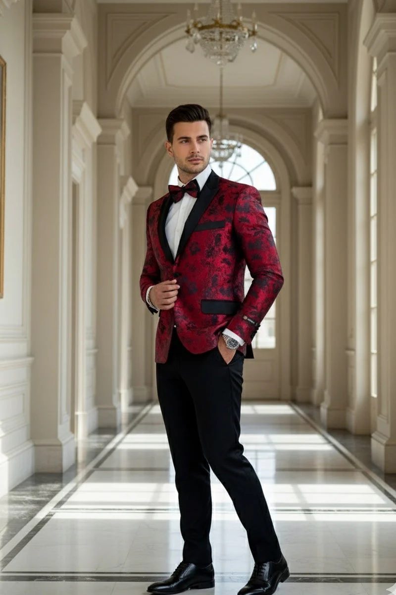 "Amsterdam" Red Tuxedo Jacket - Image 9