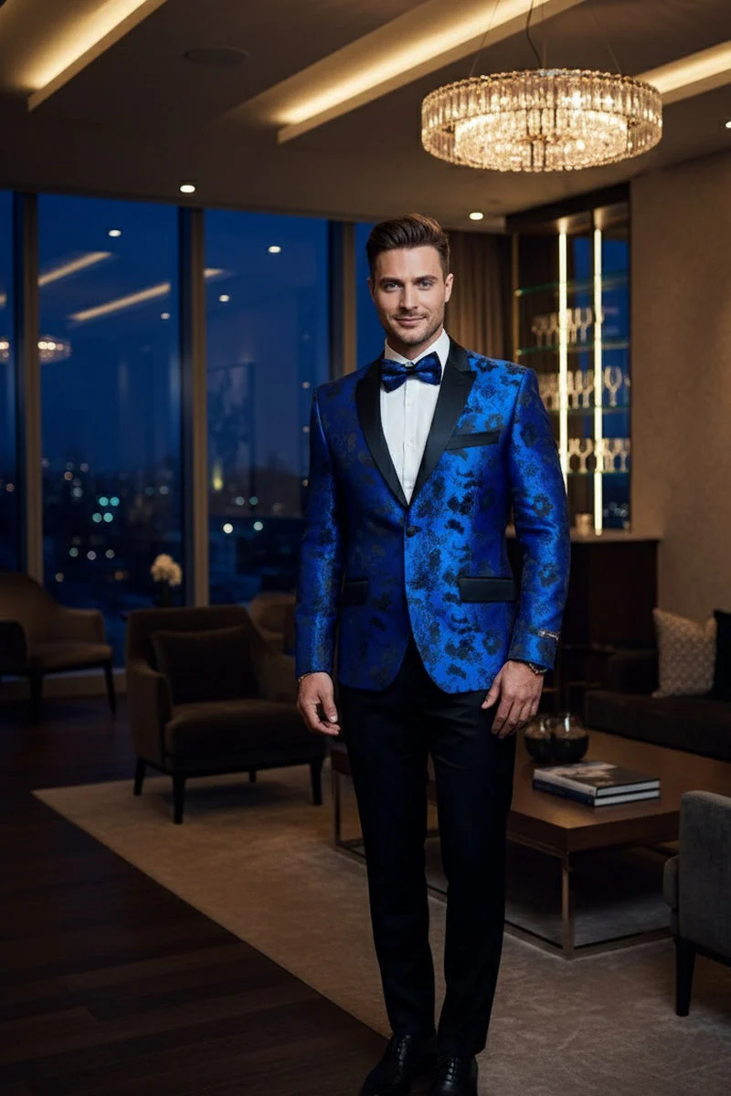 "Amsterdam" Royal Blue Tuxedo Jacket - Image 4