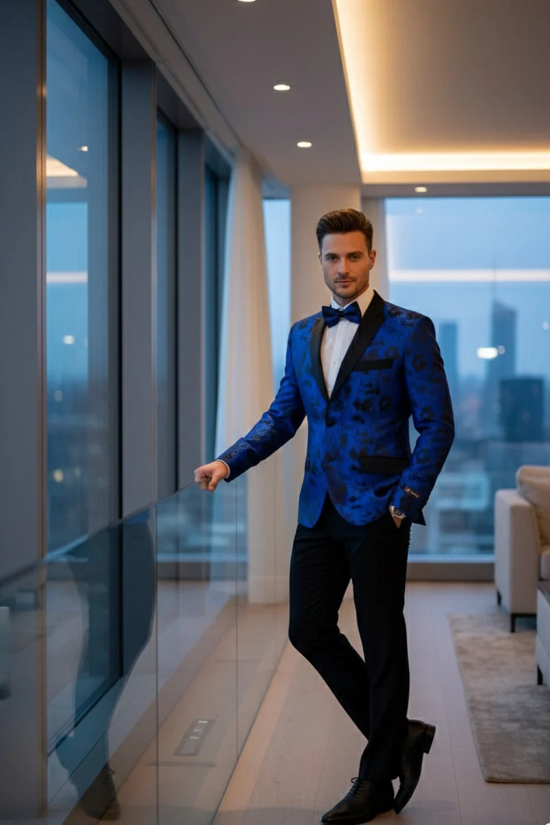 "Amsterdam" Royal Blue Tuxedo Jacket - Image 6