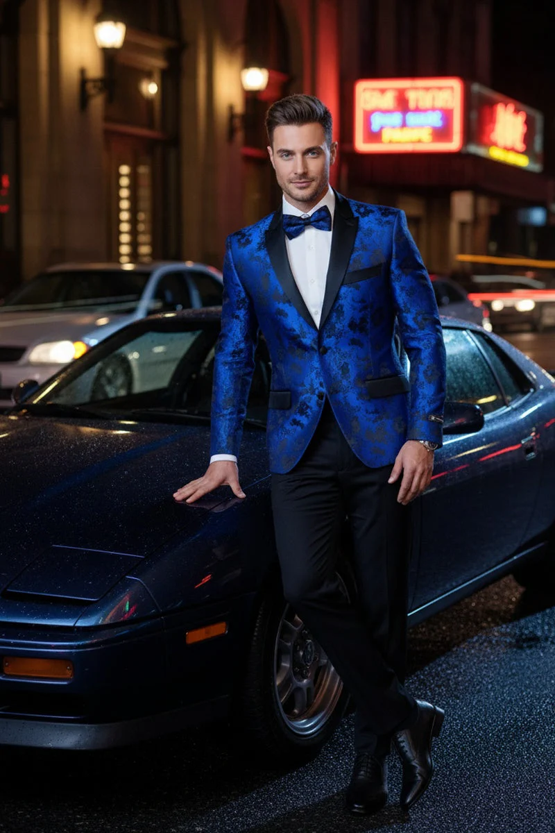 "Amsterdam" Royal Blue Tuxedo Jacket - Image 9