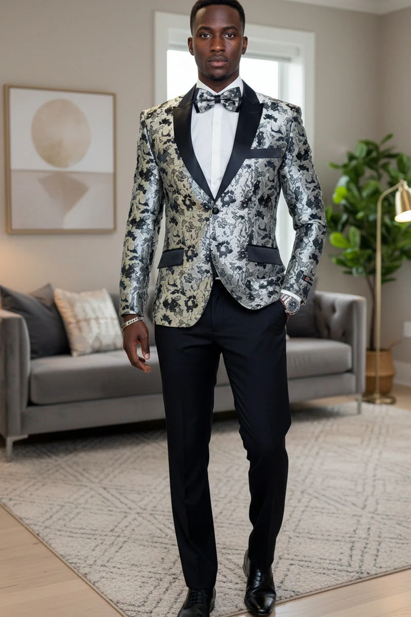 "Amsterdam" Silver Tuxedo Jacket - Image 5