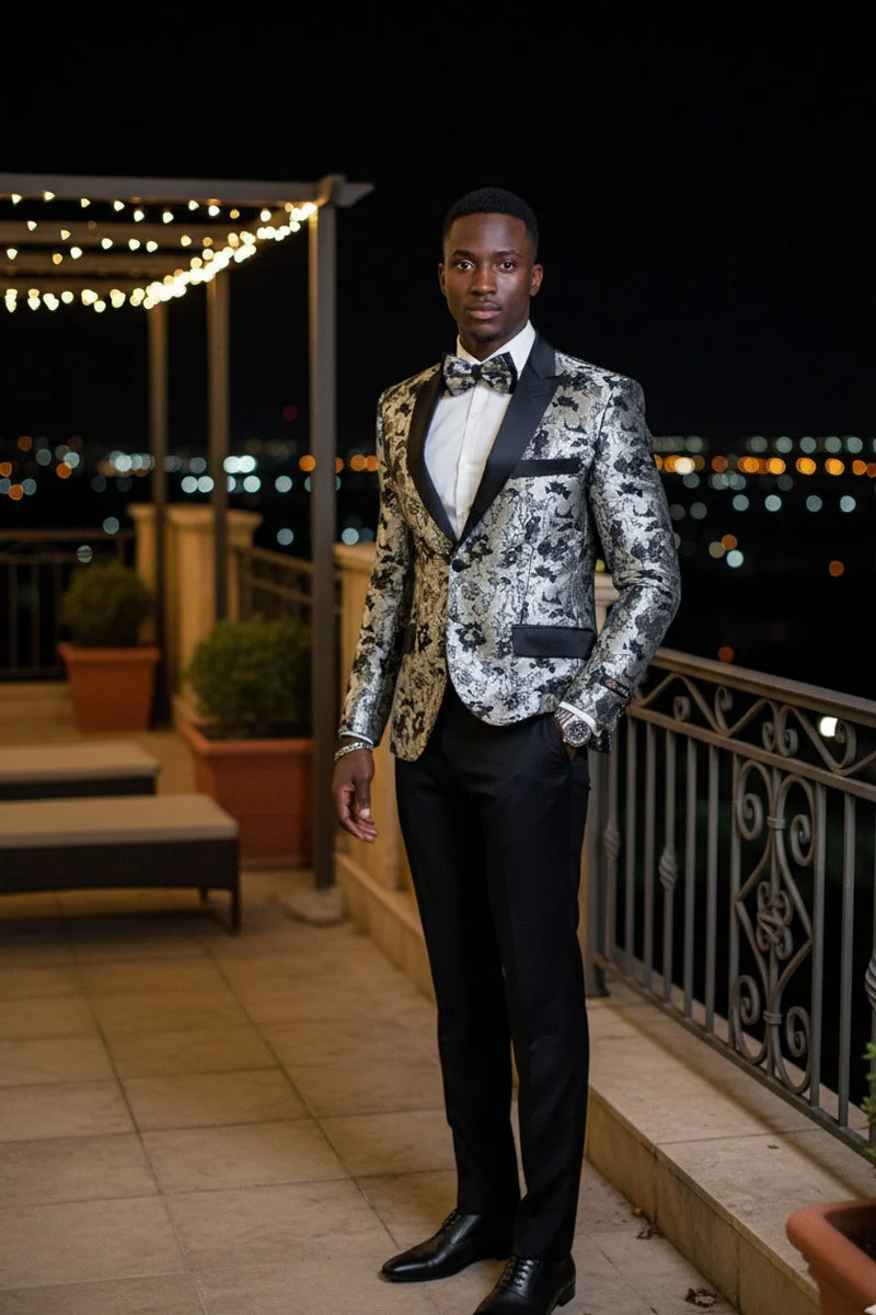 "Amsterdam" Silver Tuxedo Jacket - Image 6