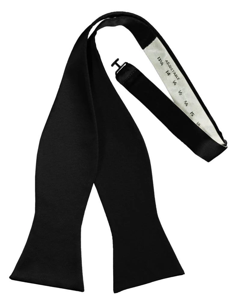 Black Luxury Satin Bow Tie - Image 2