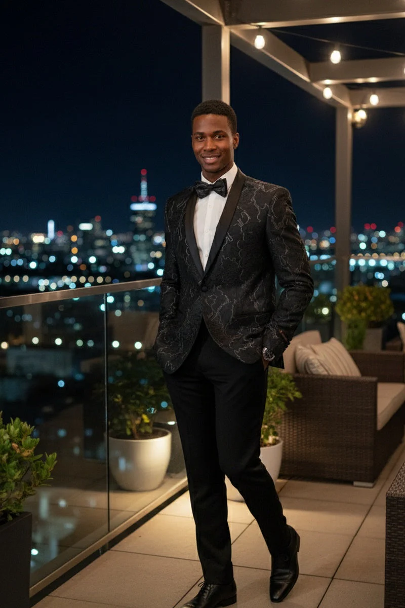 "Havana" Black Tuxedo Jacket - Image 10