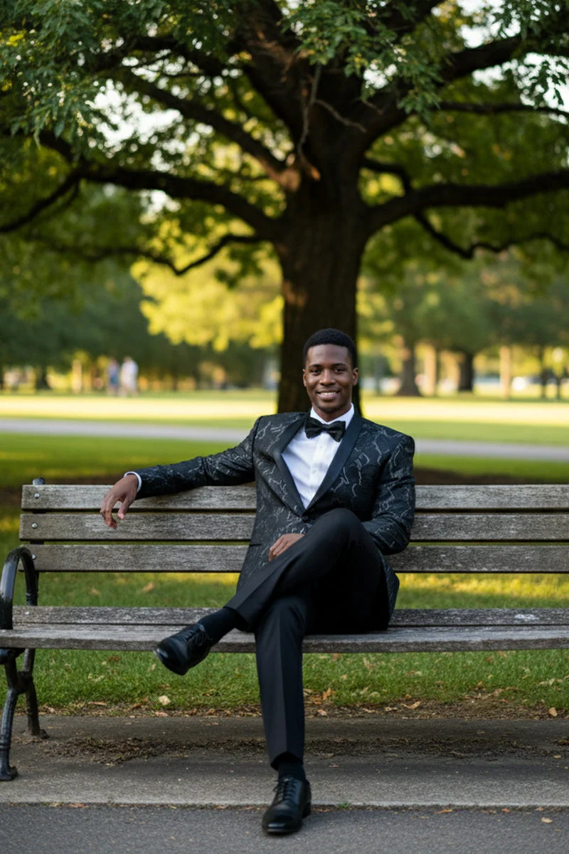 "Havana" Black Tuxedo Jacket - Image 6