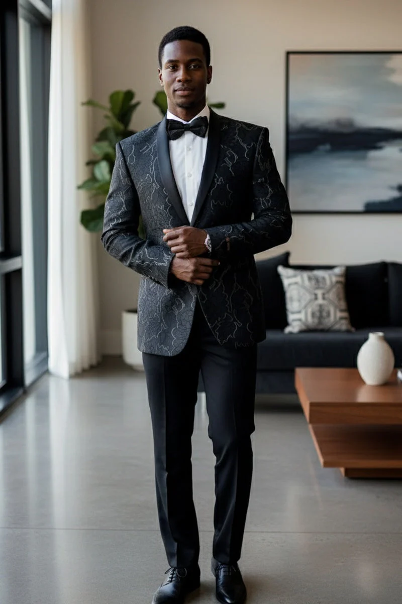 "Havana" Black Tuxedo Jacket - Image 9