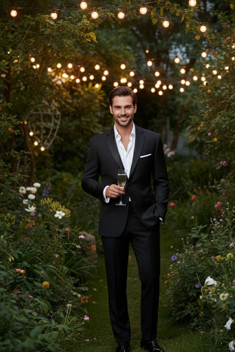 "Kingston" Black Tuxedo Jacket (Separates) - Image 10