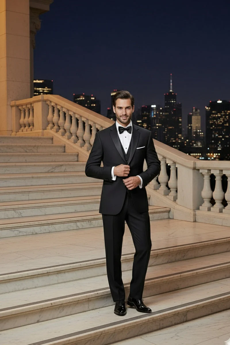 "Kingston" Black Tuxedo Jacket (Separates) - Image 11