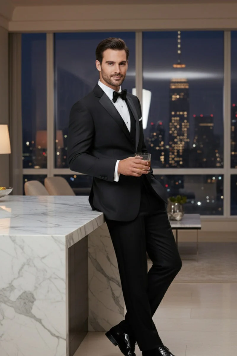 "Kingston" Black Tuxedo Jacket (Separates) - Image 13