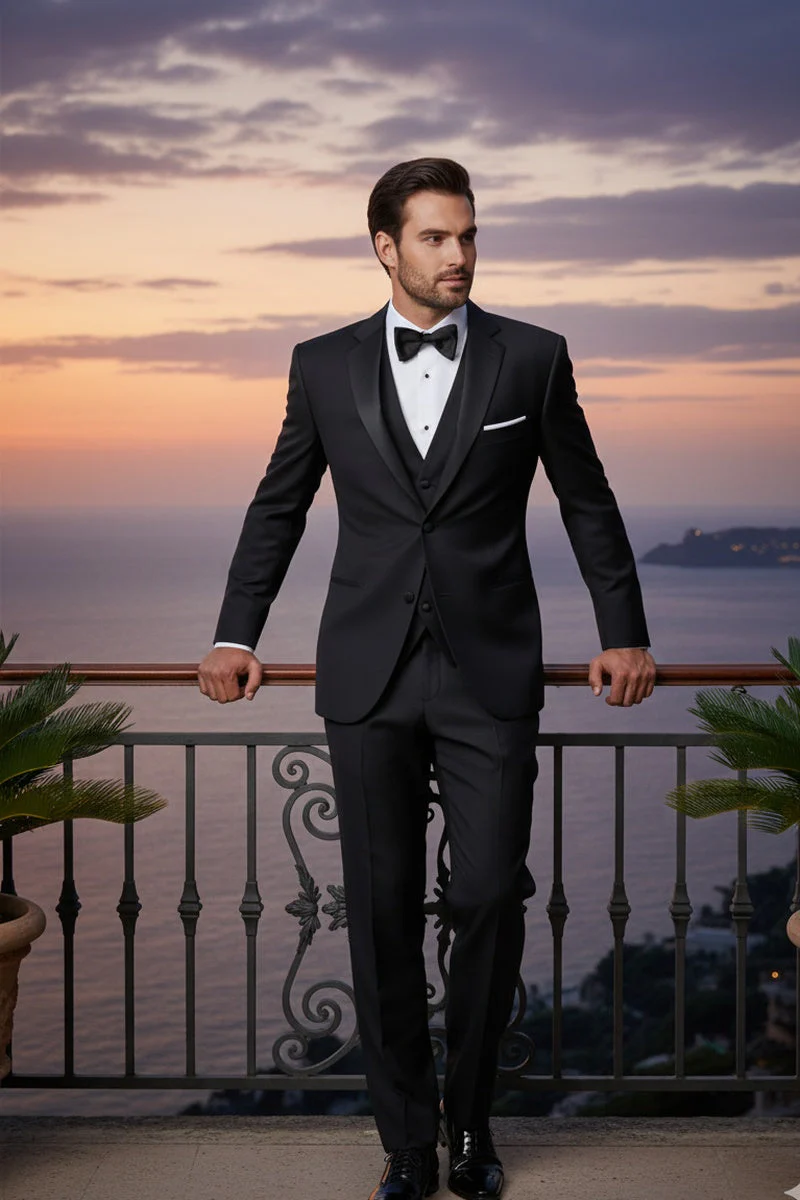 "Kingston" Black Tuxedo Jacket (Separates) - Image 15