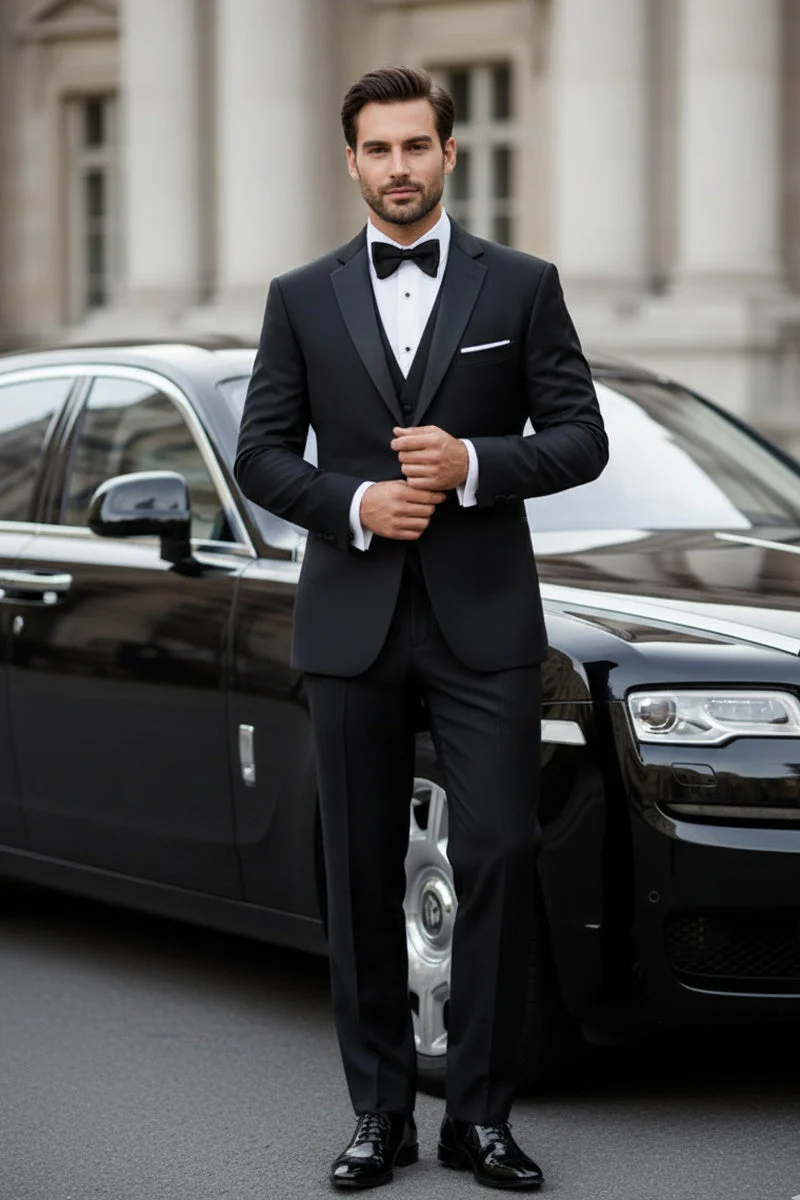 "Kingston" Black Tuxedo Jacket (Separates) - Image 16