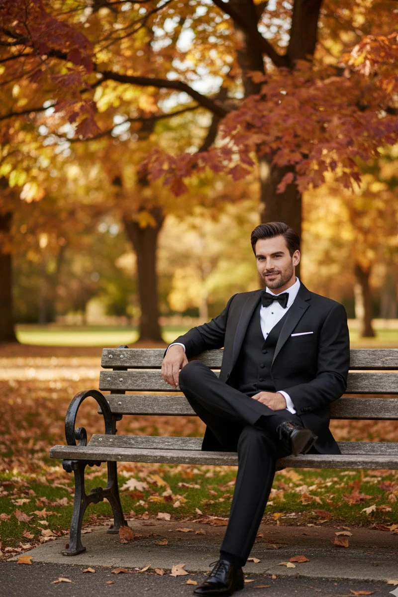 "Kingston" Black Tuxedo Jacket (Separates) - Image 17