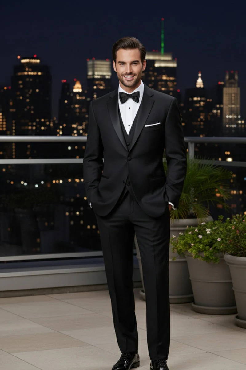 "Kingston" Black Tuxedo Jacket (Separates) - Image 9