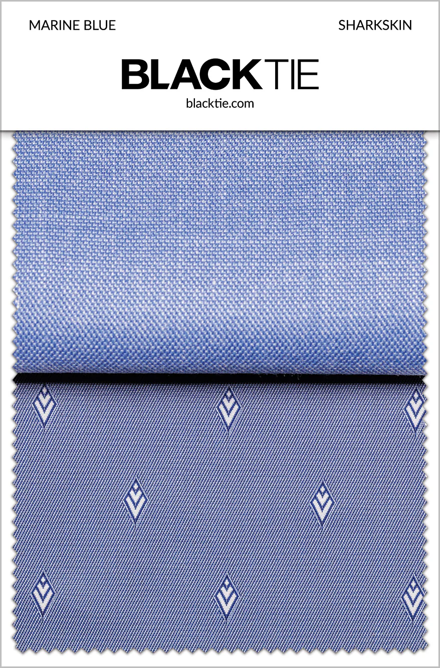 Marine Blue Sharkskin Fabric Swatch - Image 2