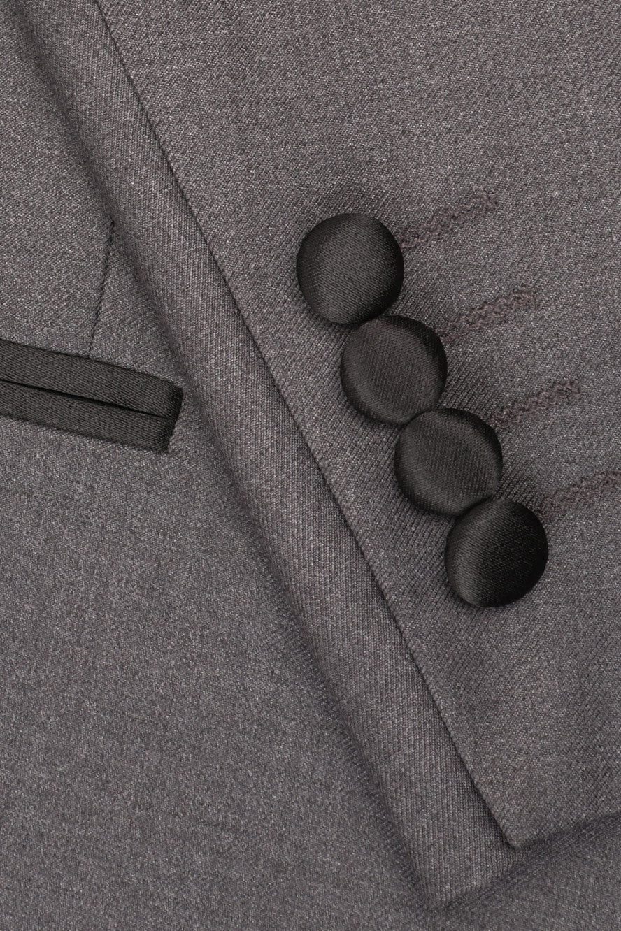 "Milan" Steel Grey Tuxedo Jacket - Image 3