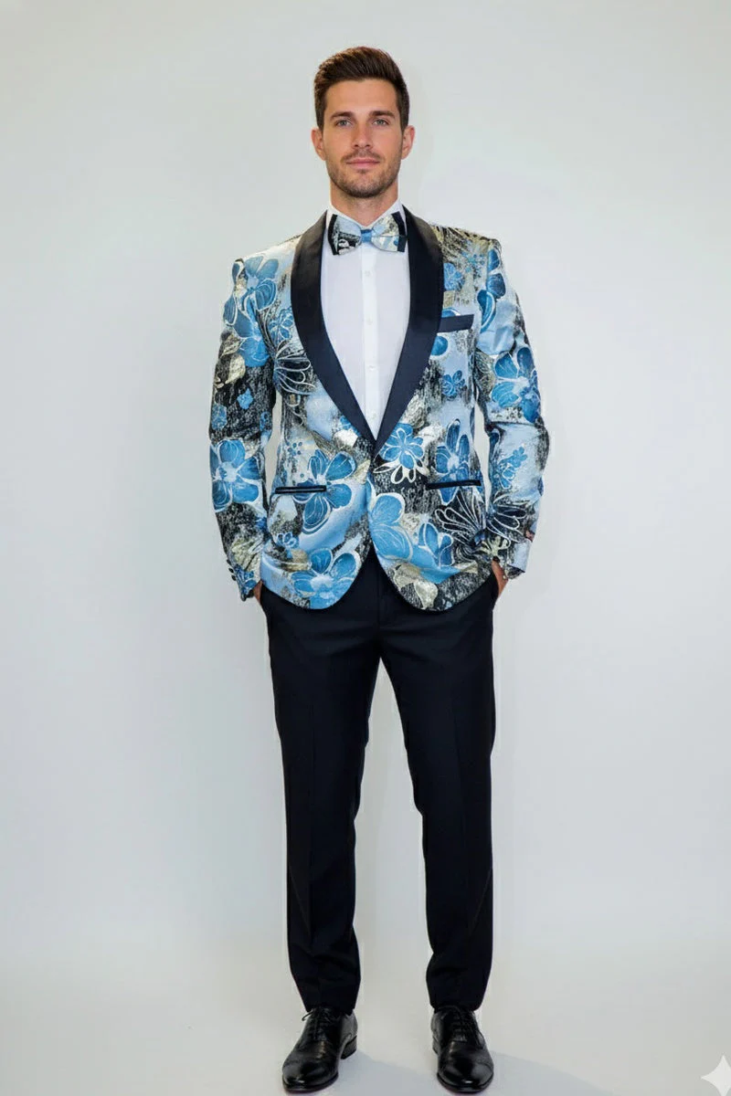 "Monte Carlo" Blue Tuxedo Jacket - Image 3