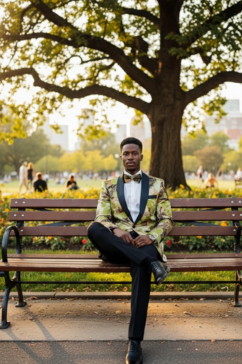 "Monte Carlo" Green Tuxedo Jacket - Image 7