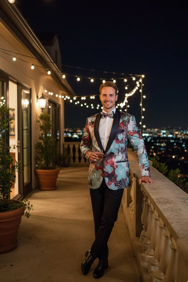 "Monte Carlo" Red Tuxedo Jacket - Image 4