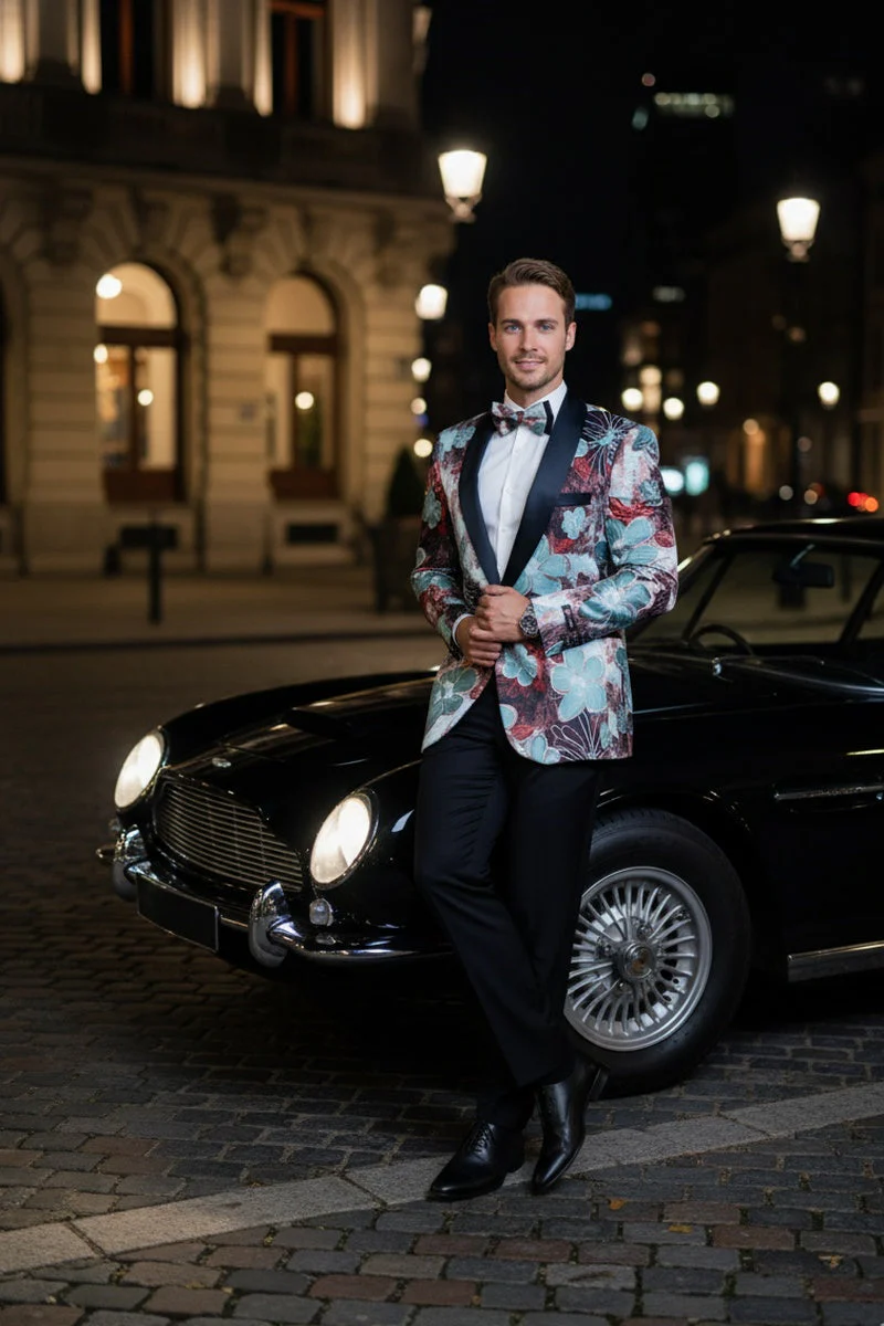 "Monte Carlo" Red Tuxedo Jacket - Image 5