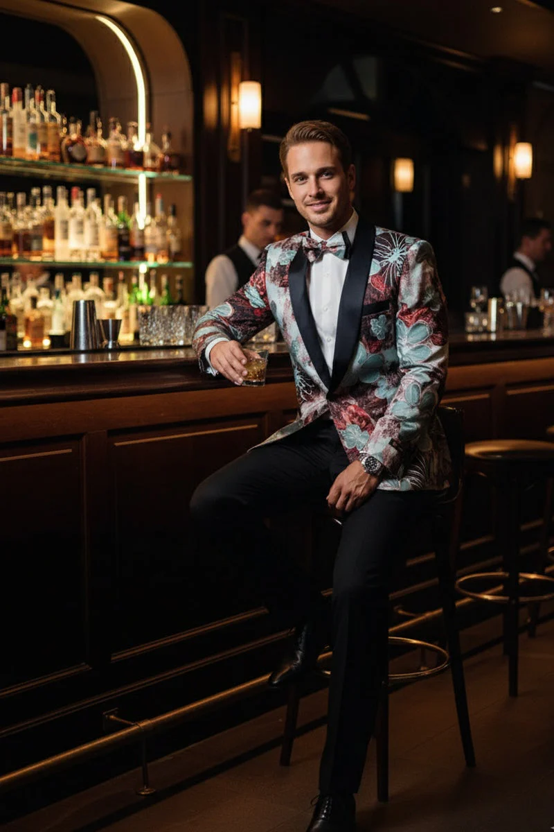 "Monte Carlo" Red Tuxedo Jacket - Image 7