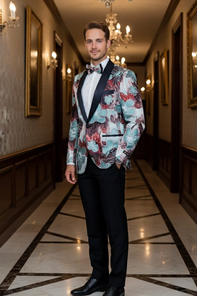 "Monte Carlo" Red Tuxedo Jacket - Image 9
