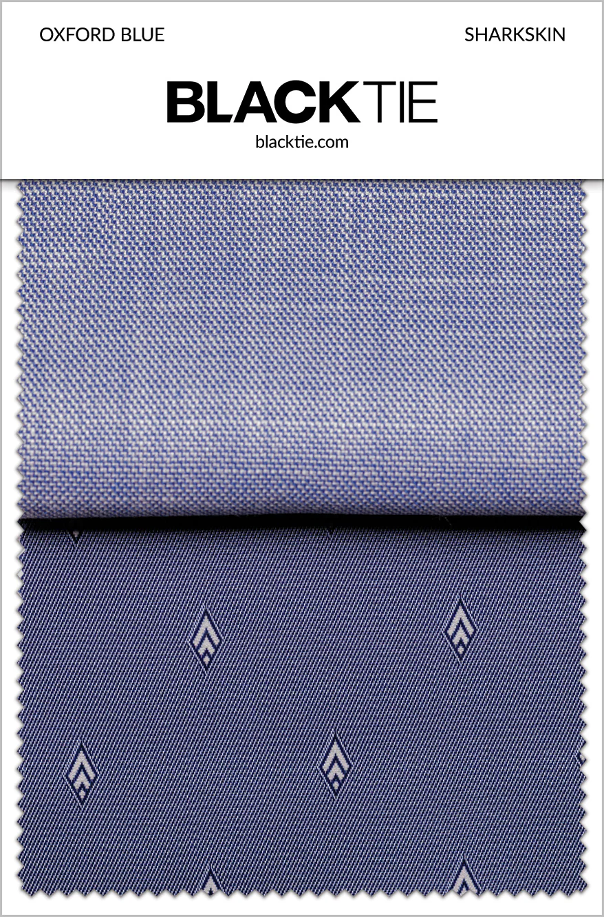Oxford Blue Sharkskin Fabric Swatch - Image 2