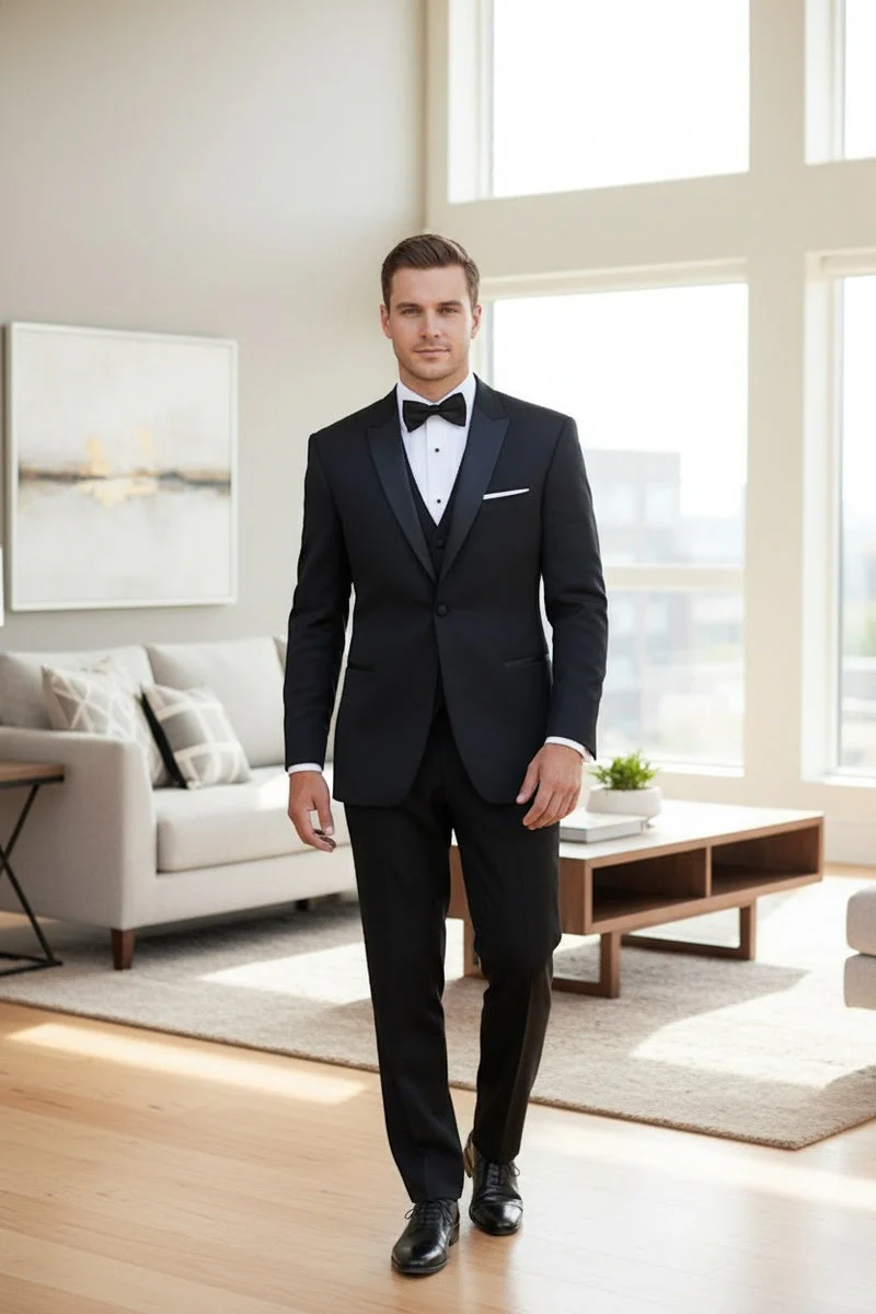 "Vermont" Black Tuxedo Jacket (Separates) - Image 8