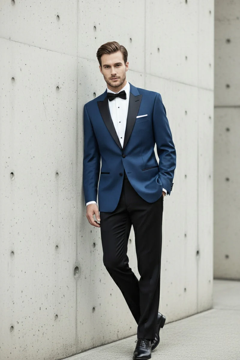"Vermont" Indigo Blue Tuxedo Jacket (Separates) - Image 10