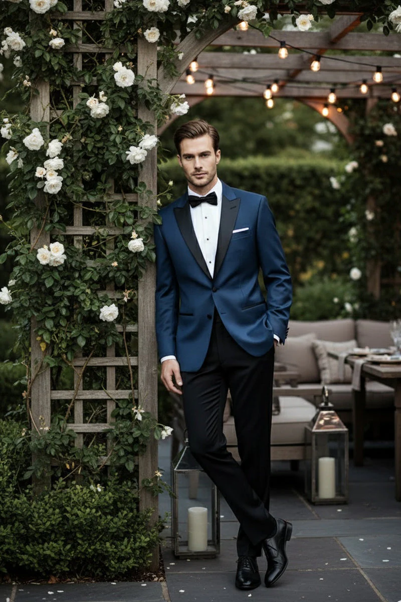 "Vermont" Indigo Blue Tuxedo Jacket (Separates) - Image 11