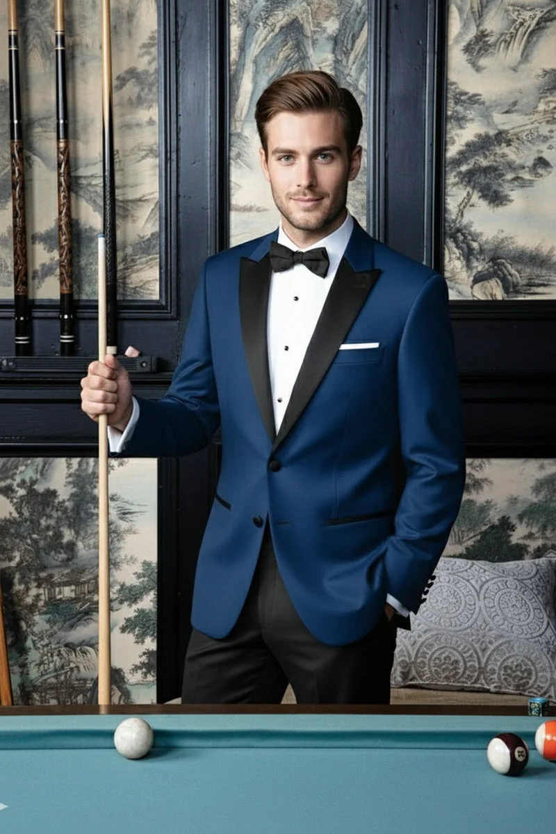 "Vermont" Indigo Blue Tuxedo Jacket (Separates) - Image 3