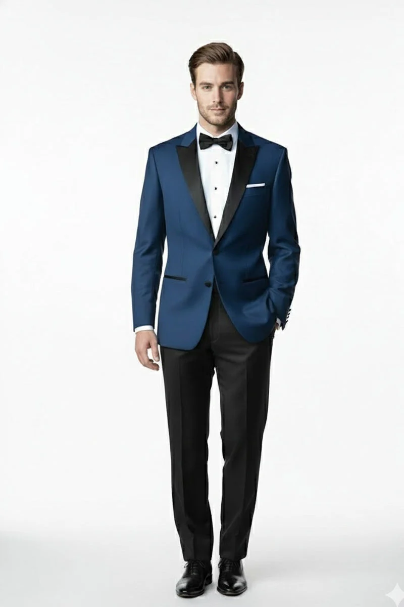 "Vermont" Indigo Blue Tuxedo Jacket (Separates) - Image 4