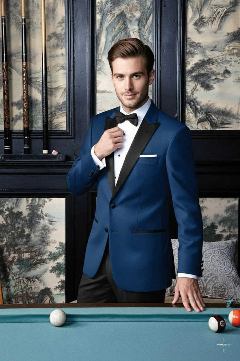 "Vermont" Indigo Blue Tuxedo Jacket (Separates) - Image 6