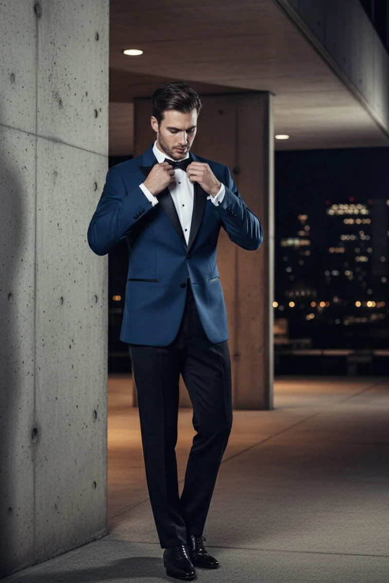 "Vermont" Indigo Blue Tuxedo Jacket (Separates) - Image 8