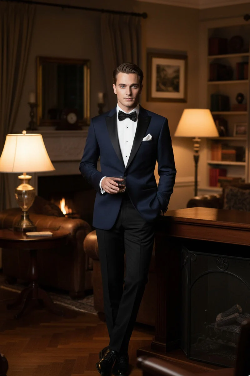 "Vermont" Midnight Blue Tuxedo Jacket (Separates) - Image 11