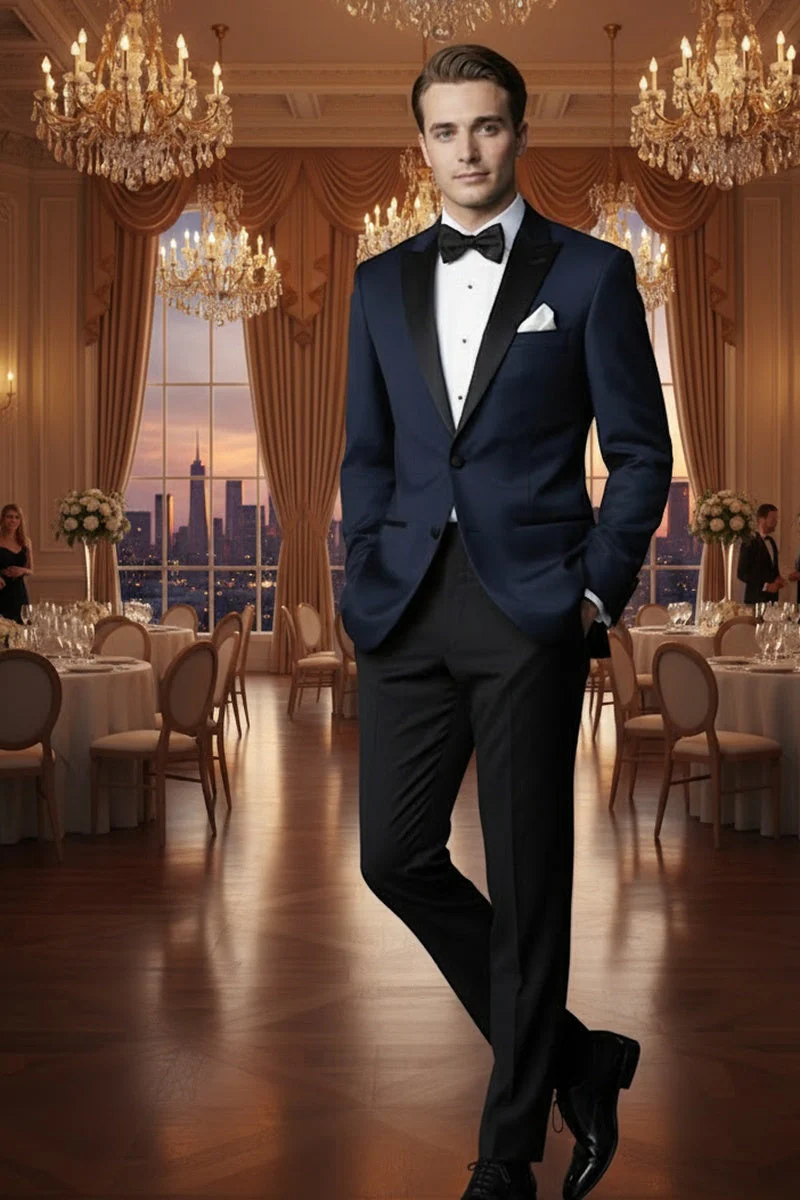 "Vermont" Midnight Blue Tuxedo Jacket (Separates) - Image 8