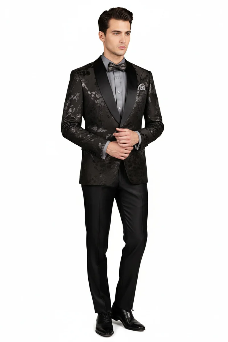 "Fusion" Black Tuxedo Jacket (Separates) - Image 11