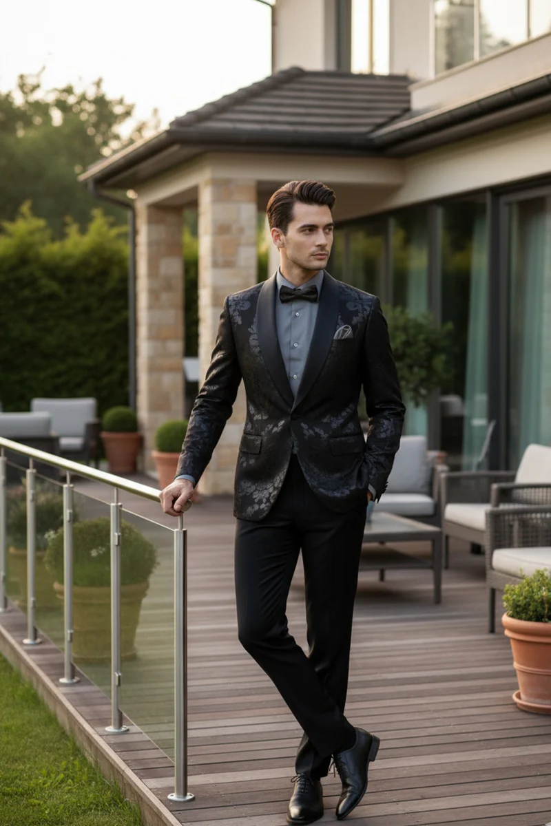 "Fusion" Black Tuxedo Jacket (Separates) - Image 4