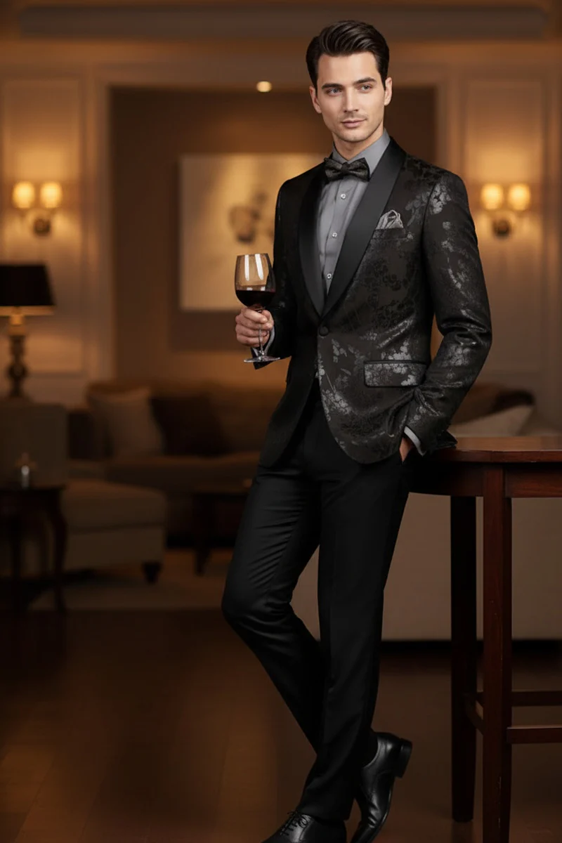 "Fusion" Black Tuxedo Jacket (Separates) - Image 6